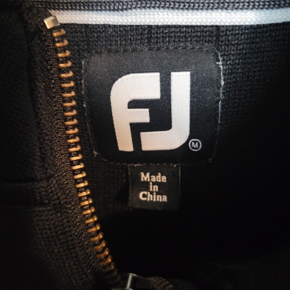 Footjoy Drop Needle 1/2 Zip Pullover Mens Medium Black Long Sleeve Golf Outdoor - Picture 7 of 10